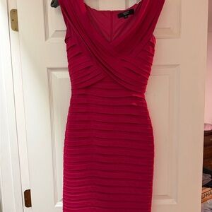 Tadashi Shoji Fuchsia Pleated Midi Dress